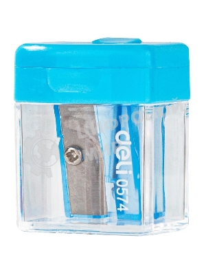 Точилка для карандашей ручная Deli E0574 Cubic, 1 отверстие, пластик, ассорти, дисплей