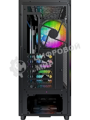 Компьютерный корпус Montech X5 черный без БП ATX 4x120мм 1xUSB2.0 1xUSB3.0 audio bott PSU