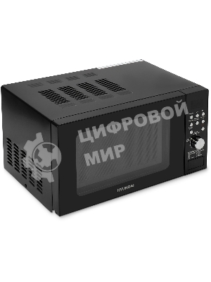Микроволновая печь Hyundai HYM-D3033 черный, 20 л, 700 Вт, переключатели - кнопки, электронный поворотный механизм