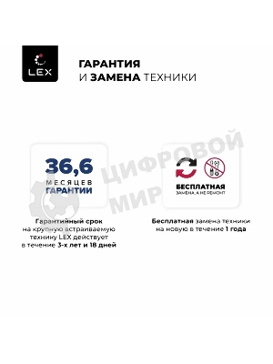 Стиральная машина Lex LWM12012WID (CHKO100014) белый, загрузка фронтальная 12 кг, 1200 об/мин., класс: А+++