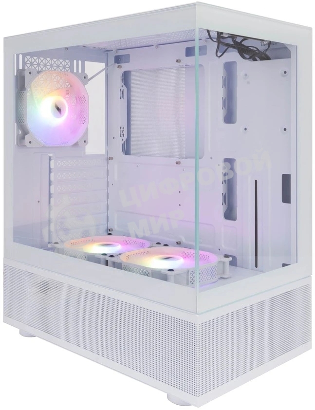 Компьютерный корпус 1STPLAYER MIKU Mi7-A белый, ATX, 3x120мм LED fans