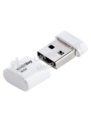Флешка USB Smartbuy LARA White (SB16GbLARA-W), 16 Gb, USB 2.0, R/W 15/5, белый