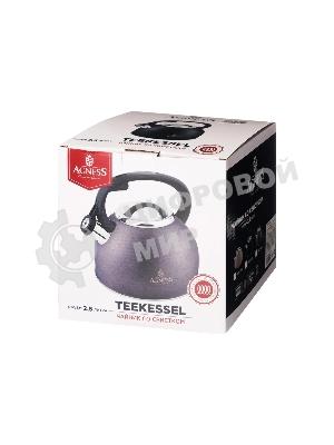 Чайник для плиты AGNESS 907-251 черный индуция 2,5 л