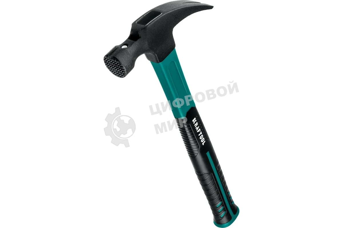Молоток-гвоздодёр столярный KRAFTOOL Fiberglass 560 г c фиберглассовой рукояткой