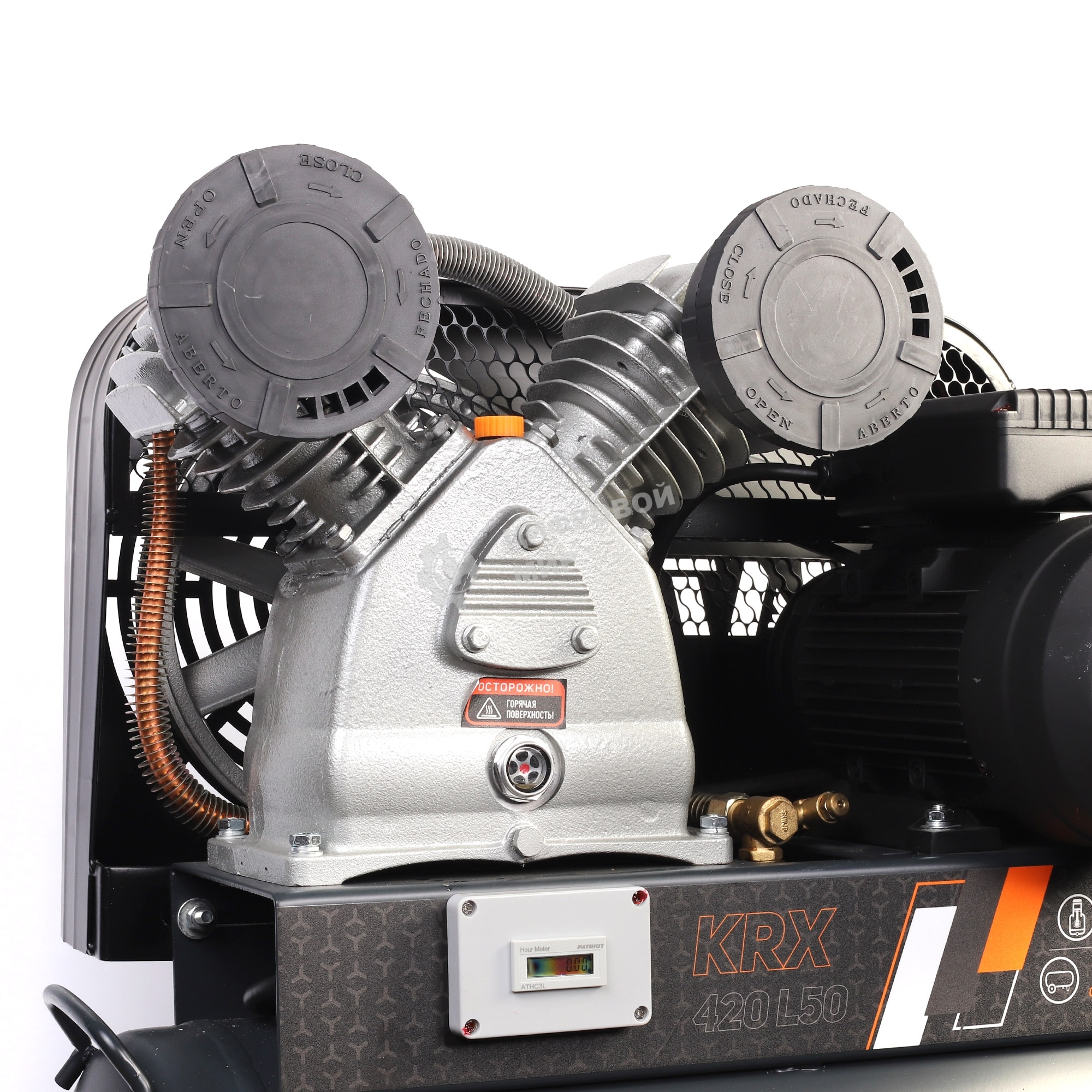 Компрессор поршневой Patriot KRX 420 L50 ременной, масляный, 420 л/мин, 50 л, 10 бар, 2.2 кВт, 230 В