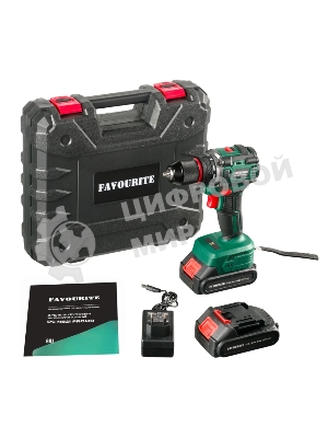 Дрель-шуруповерт FAVOURITE DC NB21 PROMO, 21 В, 2 Ач, 40 Нм, бесщеточный