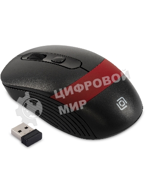 Мышь беспроводная Oklick 310MW черный/красный, 3200 dpi, радиоканал, USB, кнопки - 4