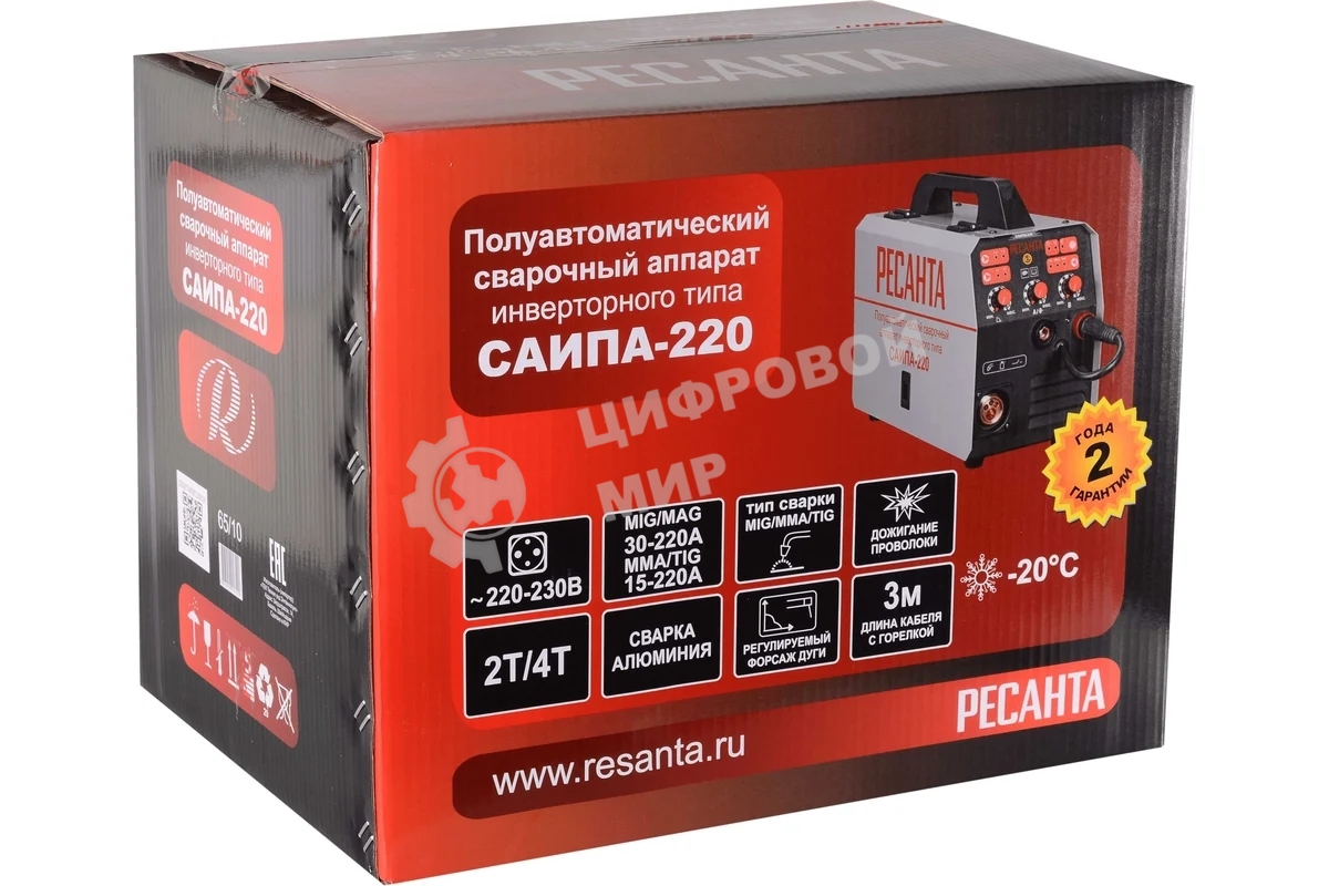 Сварочный аппарат инверторный п/а САИПА-220 Ресанта