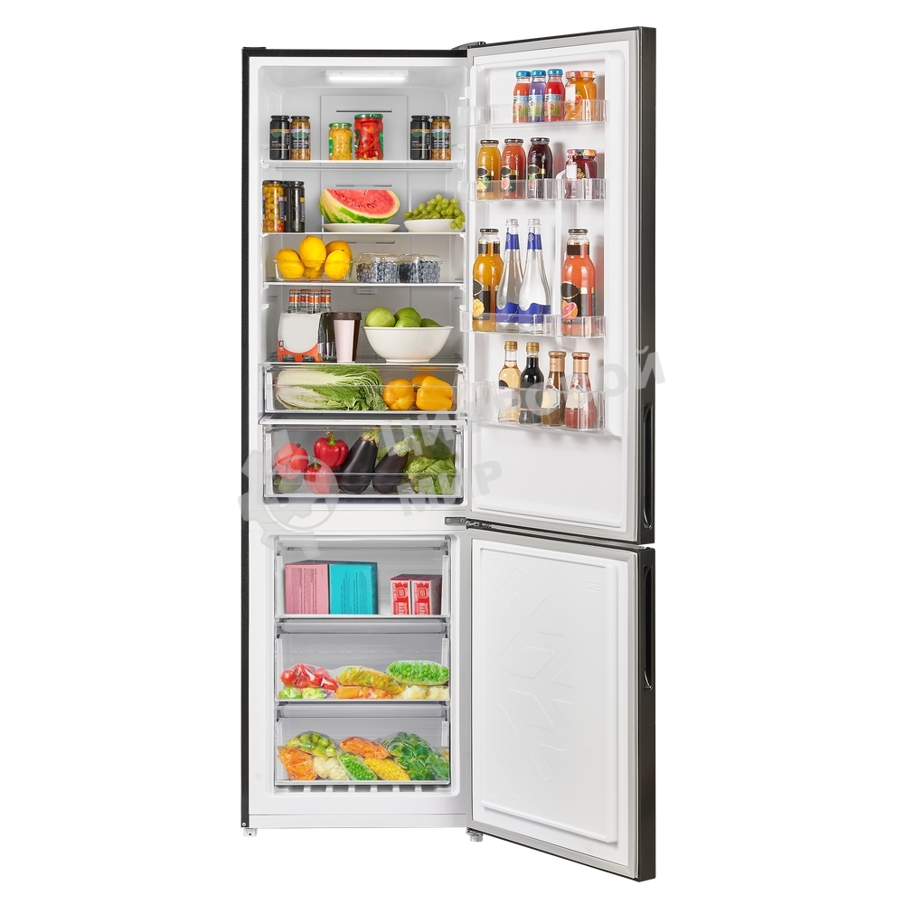 Холодильник Maunfeld MFF200NFSTSE серый двухкамерный 271/106л л морозилка снизу, No Frost