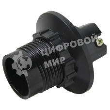 Патрон карболитовый с кольцом Е14 черный без наклейки EKF LHC-E14-r