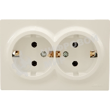 Розетка 2-м ОП LETO с заземл. закрытый корпус ПБТ крем LEZARD 752-0300-127B