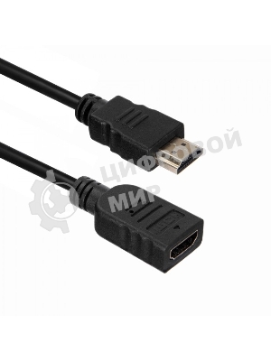 Кабель-удлинитель для HDMI ACD-DHHF1-50B HDMI 1.4, Golden Plated,19m/19f, HDMI extension, черный, 5м (74229)