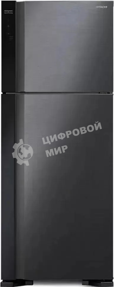 Холодильник Hitachi HRTN7489DF GBKCS черный стекло двухкамерный инвертер 345/105л морозилка сверху, No Frost