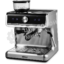 Кофеварка рожковая Kitfort КТ-789 серебристый, зерновой/молотый, 2.8 л, 1550 Вт, 15 Бар