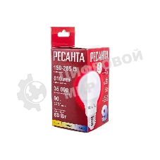 Лампа светодиодная Ресанта LL-R-A60-9W-230-4K-E27 груша, 9 Вт, нейтр., Е27
