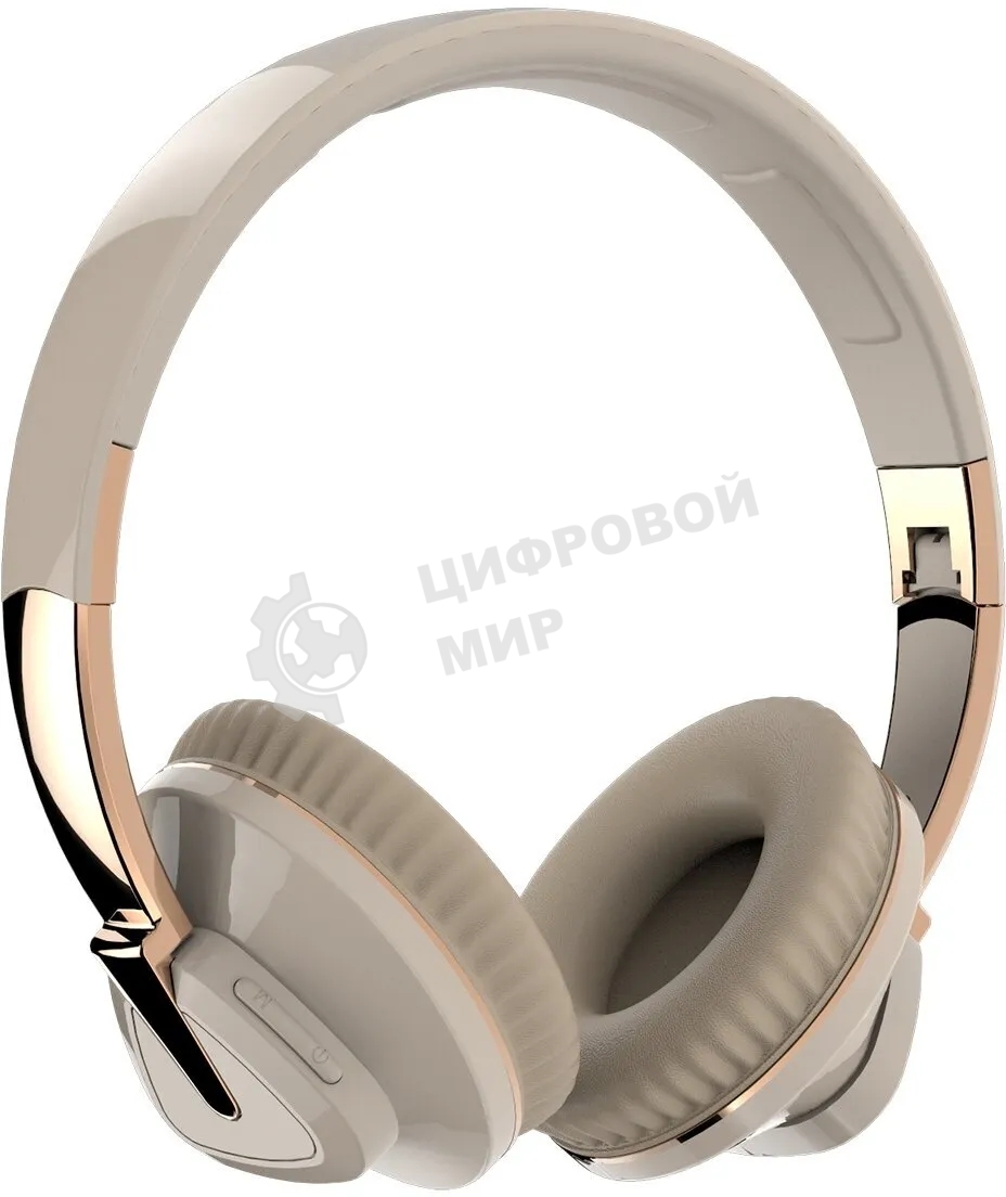 Беспроводные наушники MORE CHOICE HW33 бежевый, накладные, Bluetooth, до 6 ч