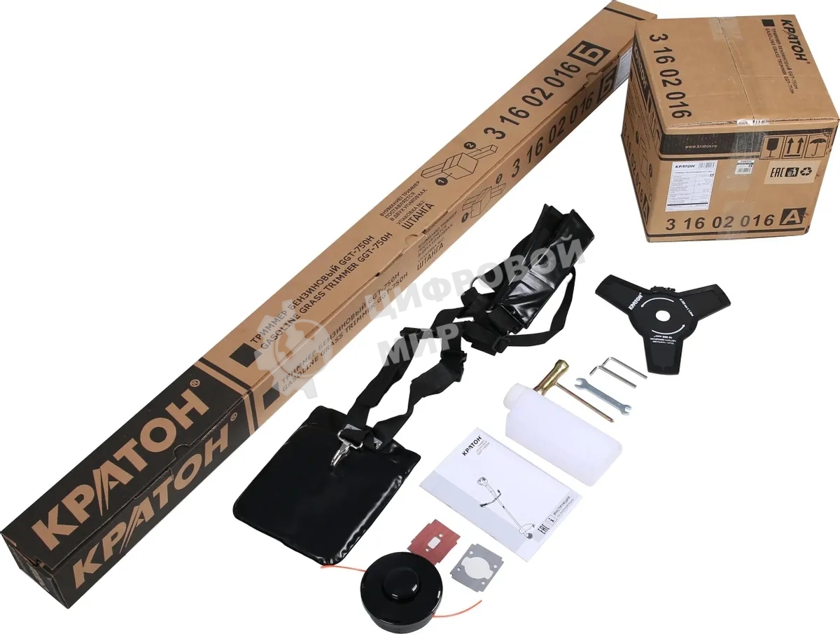 Триммер бензиновый Кратон GGT-750H 750Вт 1л.с. неразбор. штан. реж.эл.: леска/нож