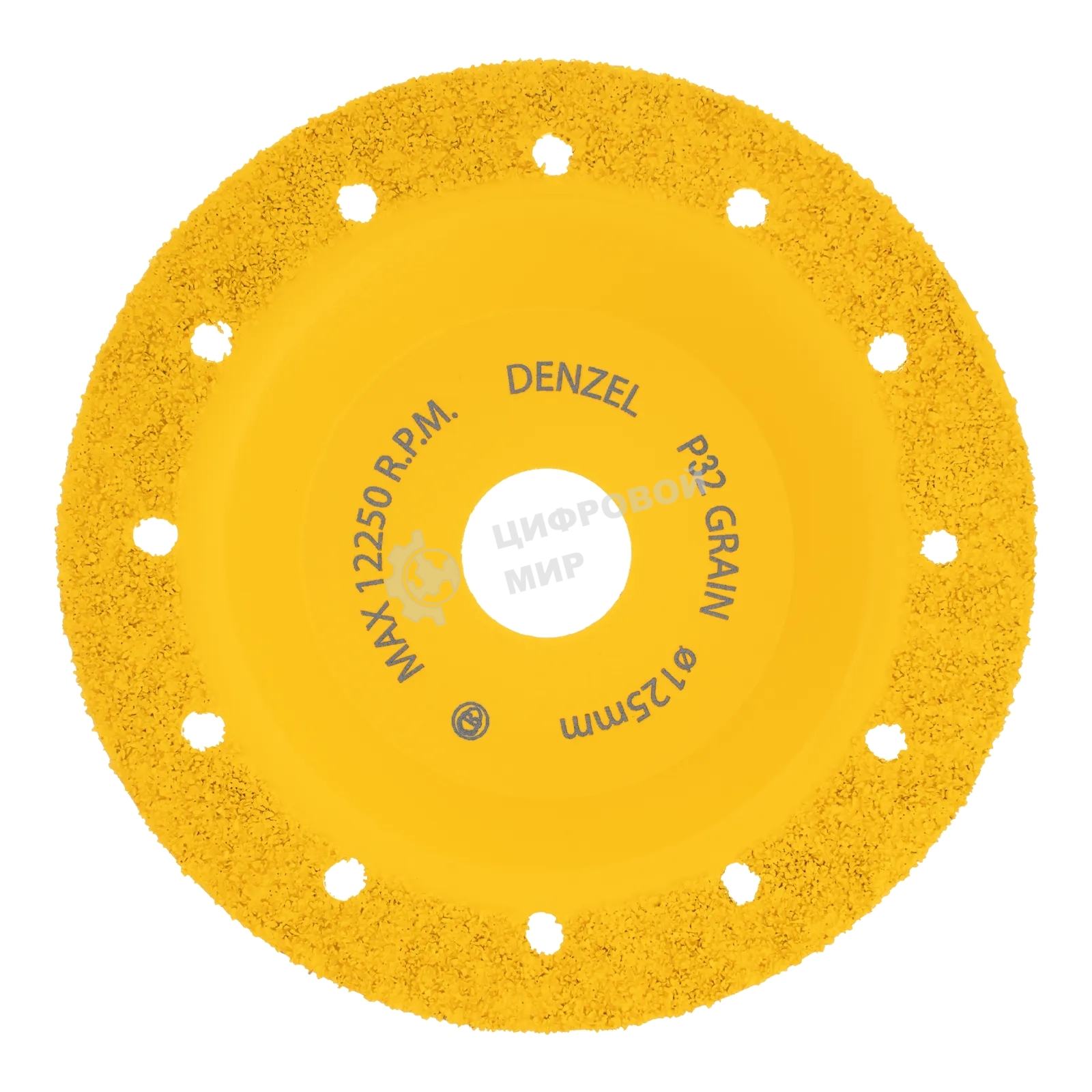 Чашка твердосплавная зачистная Denzel 125 мм, плоская, мелкое зерно #32
