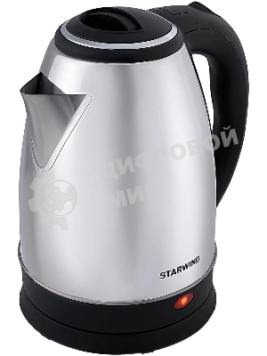 Чайник электрический Starwind SKS1771 1.8 л, 1700 Вт, серебристый/черный корпус: металл/пластик