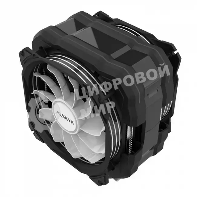 Кулер для процессора Alseye M120D Plus черный, 120 мм, алюминий/медь, 1900 об/мин, 41.2 дБ, 4 pin, 200 Вт, 160 мм