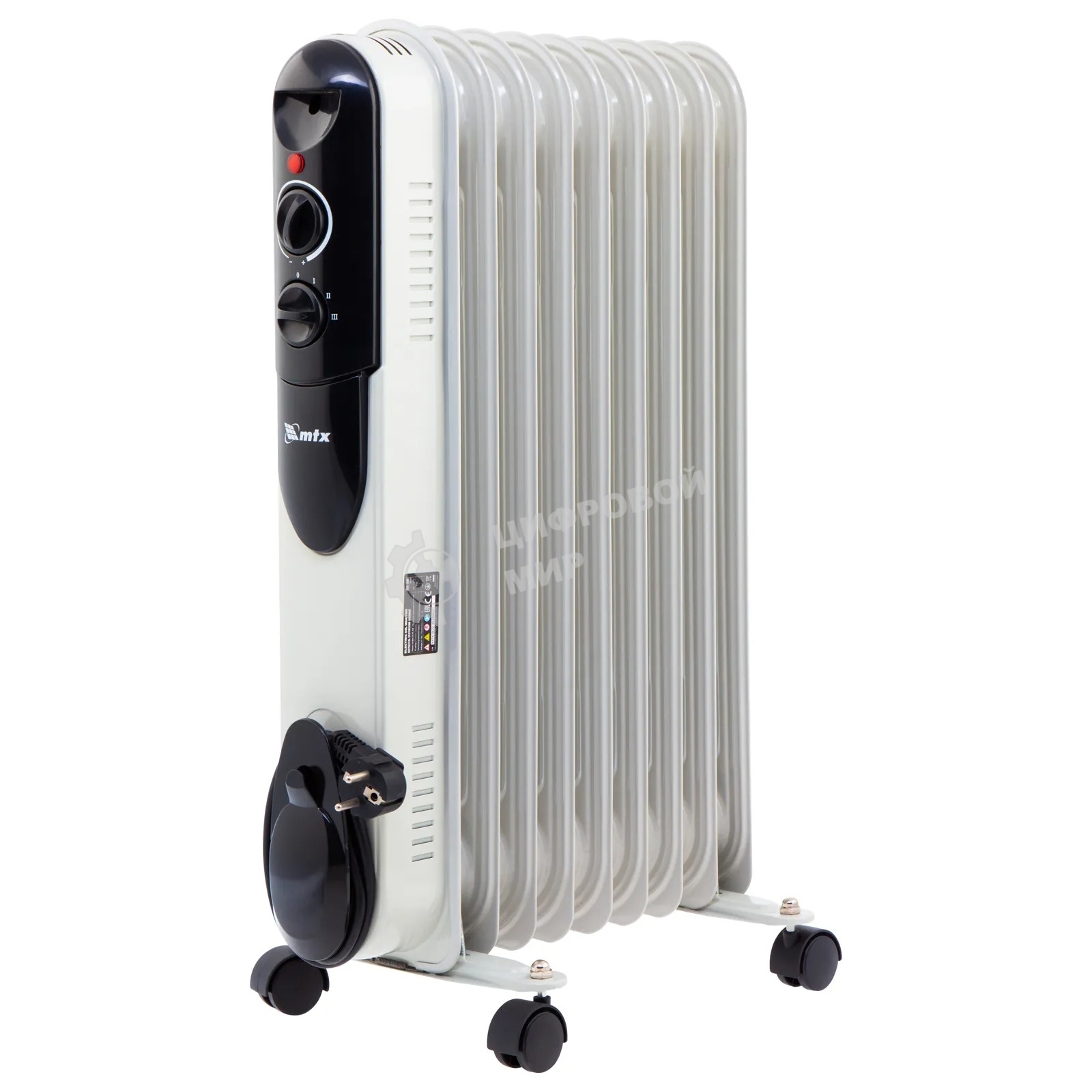 Обогреватель масляный MTX OCH-2000, белый, 2000 Вт, 20 м2, термостат
