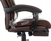 Кресло руководителя Бюрократ CH-824MSG-BF коричневый, эко.кожа/ткань, крестов. пластик, подст. для ног