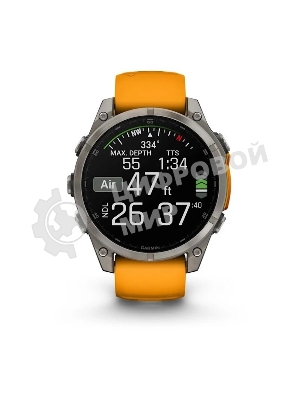 Смарт-часы Garmin Fenix 8 AMOLED Sapphire титановый серый, оранжевый 47мм