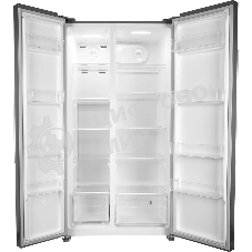 Холодильник Hyundai CS55023F нержавеющая сталь двухкамерный 347/185 л морозилка слева, No Frost, Side by Side