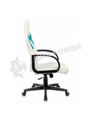 Кресло игровое Бюрократ ZOMBIE RUNNER белый/голубой искусственная кожа крестовина пластик