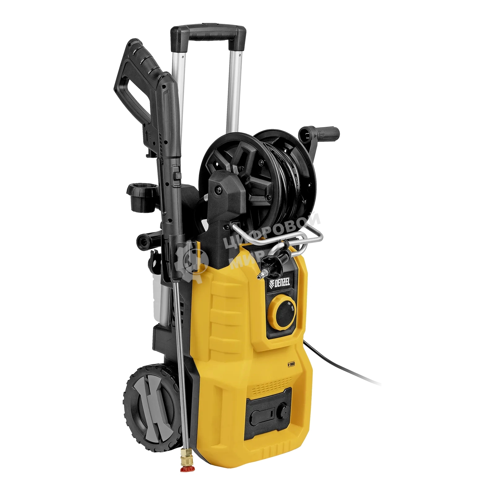 Моечная машина высокого давления Denzel R-180iD, 2000 Вт, 180 бар, 420 л/ч, асинх. двиг., бараб.