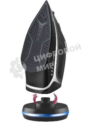 Утюг Polaris PIR 2444K Cord LESS черный/серебристый, 2400 Вт, 45 г/мин, 150 г/мин, 300 мл