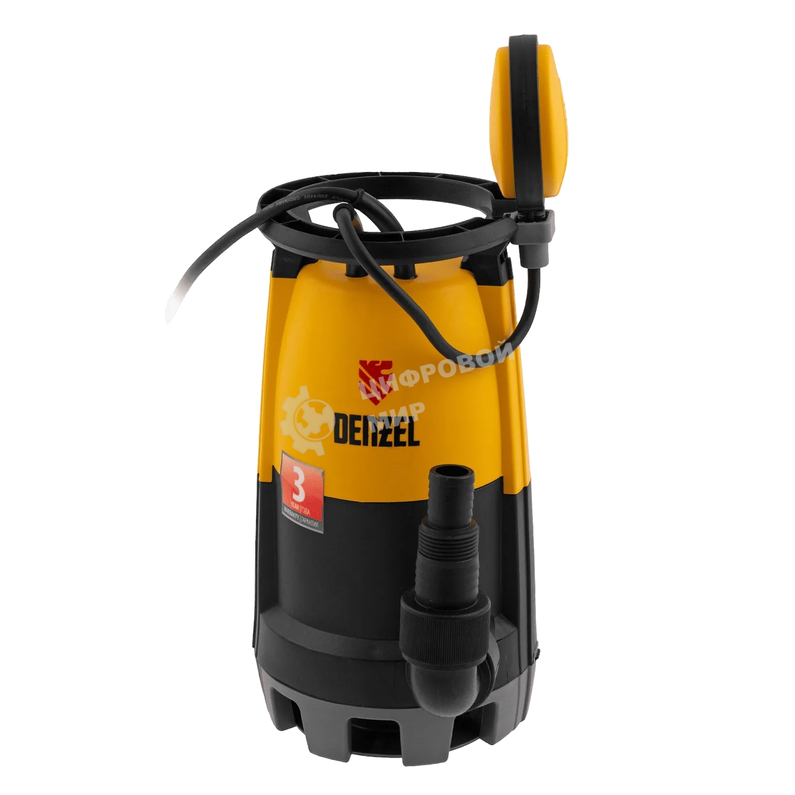 Дренажный насос Denzel DP-600S для чистой и грязной воды, 600 Вт, напор 7 м, 13000 л/ч