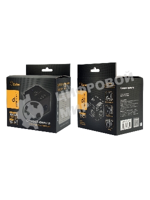 Сетевой фильтр Cablexpert Cube CUBE-3-CU3-B-1.5, 3 р, 10А, 1xType-C PD, 3xUSB, 1.5 м, ур.защиты 4+, черный, коробка