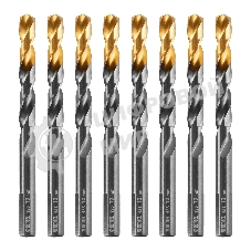 Сверло по металлу Denzel 10 мм, HSS-Tin, Golden Tip, 8 шт.