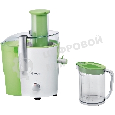 Соковыжималка Bosch MES25G0 белый/зелёный, центробежная, 700 Вт, 1250 мл, механическое