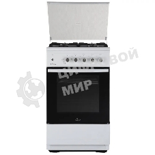 Плита Газовая Flama N FG 24239 W белый (стеклянная крышка) реш.чугун