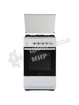 Плита Газовая Flama N FG 24239 W белый (стеклянная крышка) реш.чугун