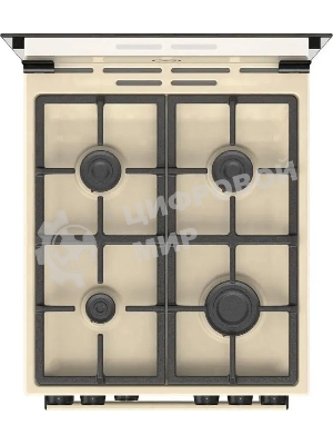 Плита газовая Gorenje GG5A21BEF бежевый, конфорок 4 газовых, духовка 70 л, 50 см x 85 см x 59.4 см