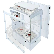 Компьютерный корпус Ginzzu CL485 mATX FAN 3*12LD4 передняя панель Стекло белый
