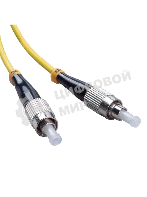 Патч-корд оптический Cabeus Tight Buffer, Duplex LC/FC, OS2 9/125, LSZH, 2м, Ø 3мм, черный хвостовик, желтый