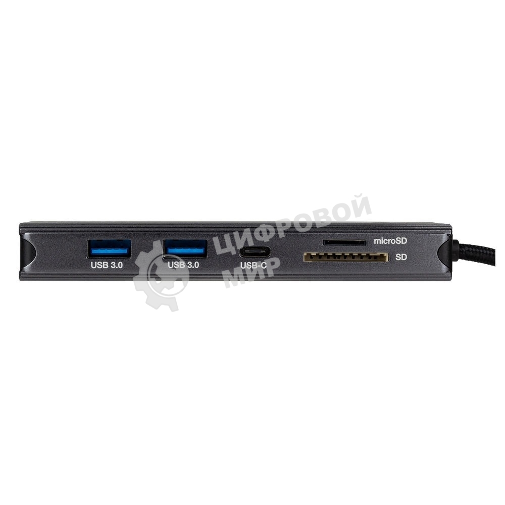 USB-концентратор HIPER Docking station USB-C HUB 11in1 (1*USB-C 100W PD, 1*HDMI 4K@60Hz, 2*DP 4K@60Hz, 2*USB-A 3.0 (5Gbps data), 1*USB-C 3.0 (5Gbps data), 1*microSD, 1*SD, 1*3.5мм audio, 1*RJ45 GB)