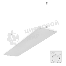 Комплект обогреватель инфракрасный Ballu BIH-GSW-1.0 + BMT-1 белый, 1000 Вт, 20 м2, термостат