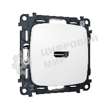Комплект механизма розетки HDMI 2.0 OMEGA Белый глянец 40V/500mA 2.0GHz 5-18Gbit/s QUANT (OP1140, VM222) MO114010
