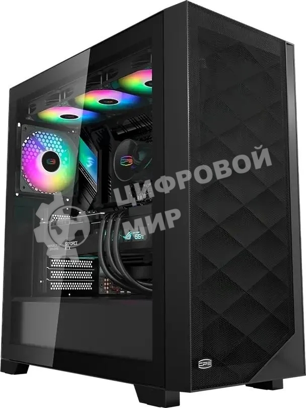Компьютерный корпус PcCooler C3D510 BK ARGb черный без БП ATX 3x120мм 2xUSB3.0 1xUSB3.1 audio bott PSU