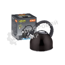 Чайник для плиты MALLONY MAL-042-N 2,5 литра, черный, со свистком (910088)