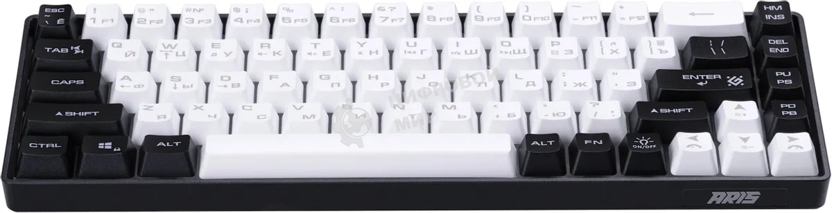 Клавиатура проводная игровая Defender Aris GK-349 RU,черный/белый,68кн+FN,радуж,1.5м