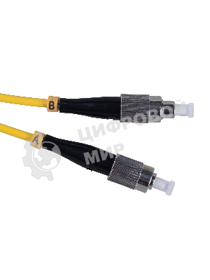 Патч-корд оптический Cabeus Tight Buffer, Duplex LC/FC, OS2 9/125, LSZH, 2м, Ø 3мм, черный хвостовик, желтый