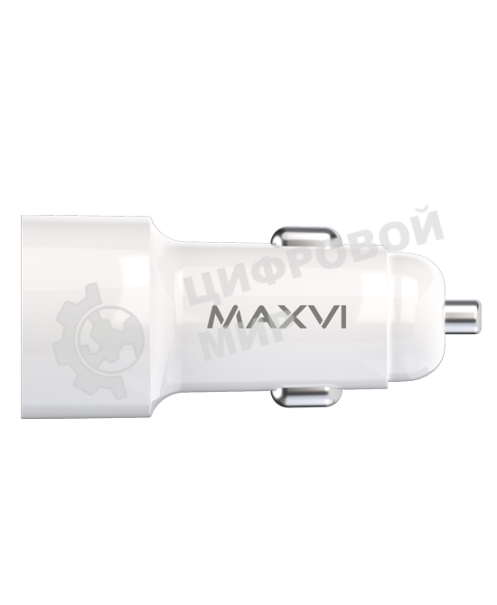 Автомобильное зарядное устройство Maxvi CCM-PS242 белый 2.4A 12W, 2xUSB