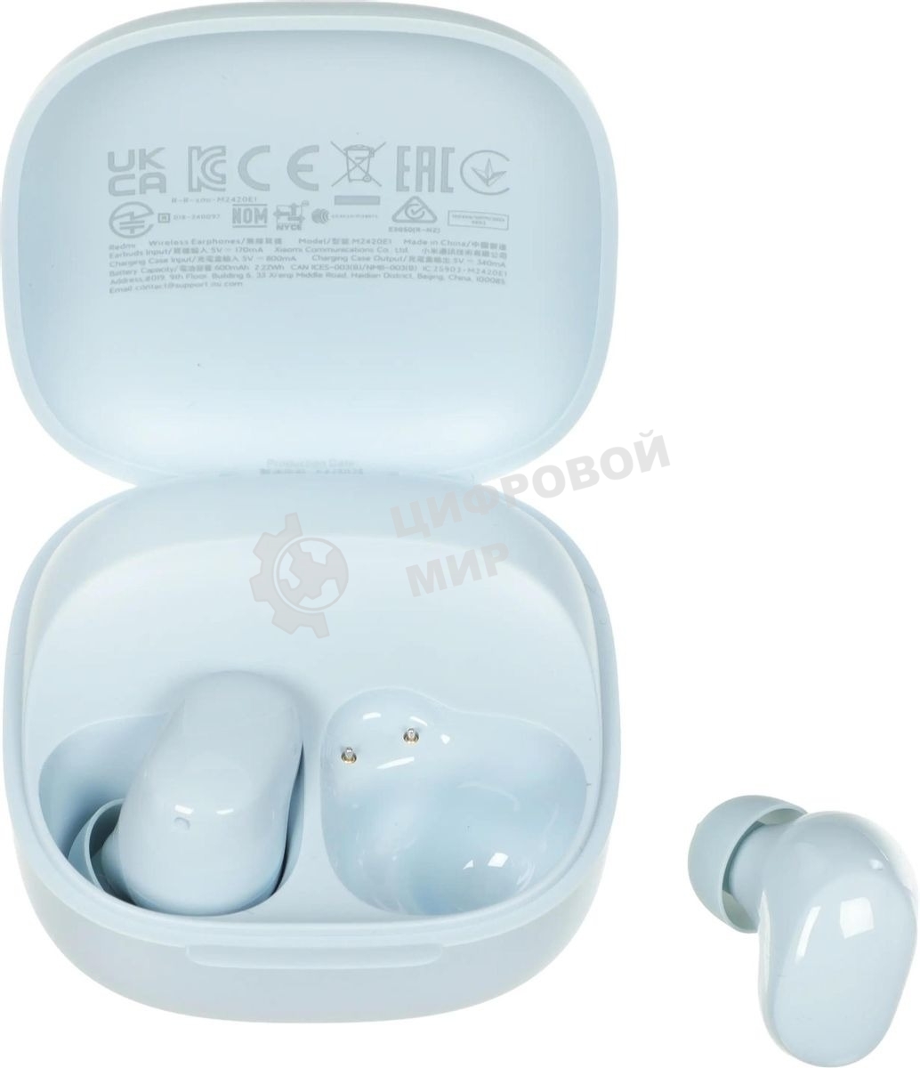 Наушники TWS Xiaomi Redmi Buds 6 Play синий, внутриканальные, Bluetooth, быстрая зарядка, до 7 ч