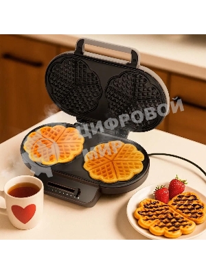 Вафельница Kitfort КТ-3637 1200Вт бежевый/серебристый